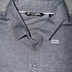 TravisMathew Mens XXL Grey Heathered Performance Golf Polo Shirt Short Sleeve